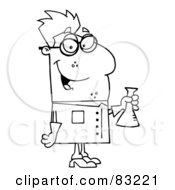 Royalty Free RF Clipart Illustration Of An Outlined Scientist