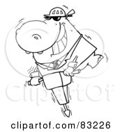 Royalty Free RF Clipart Illustration Of An Outlined Jackhammer Hippo by Hit Toon