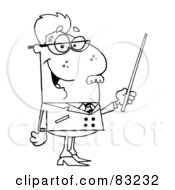 Royalty Free RF Clipart Illustration Of An Outlined Professor