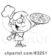 Poster, Art Print Of Outlined Pizza Boy