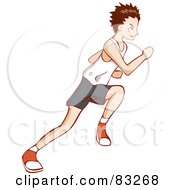 Poster, Art Print Of Profile Of A Sprinting Boy