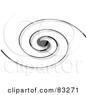 Royalty Free RF Clipart Illustration Of A Background Of A Black Swirl With A Shadow On White by oboy