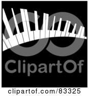Royalty Free RF Clipart Illustration Of A Curved Keyboard Over A Black Background
