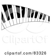 Poster, Art Print Of Curved Keyboard Over A White Background