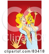Royalty Free RF Clipart Illustration Of Blond Siamese Twins Performing