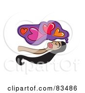 Royalty Free RF Clipart Illustration Of A Sleeping Indian Woman Dreaming About Love by Prawny