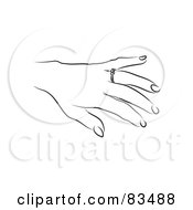 Royalty Free RF Clipart Illustration Of A Black And White Womans Hand Presenting An Engagement Ring Version 1 by Prawny