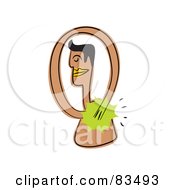 Royalty Free RF Clipart Illustration Of A Man Rubbing His Sore Back by Prawny