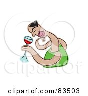 Poster, Art Print Of Drunk Person Holding A Glass Of Red Wine
