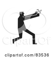 Poster, Art Print Of Silhouetted Man Holding On