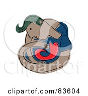 Royalty Free RF Clipart Illustration Of An Abstract Man Guarding His Heart