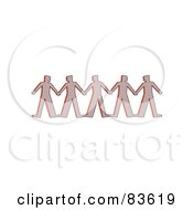 Poster, Art Print Of Line Of Paper People Clasping Hands
