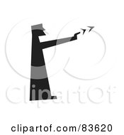 Royalty Free RF Clipart Illustration Of A Black Silhouetted Guy Punishing