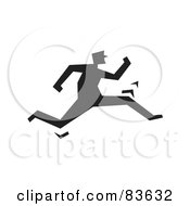 Poster, Art Print Of Black Silhouetted Guy Chasing