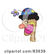 Royalty Free RF Clipart Illustration Of A Pleasant Clown Face by Prawny