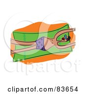 Royalty Free RF Clipart Illustration Of A Man Tanning On A Beach Towel by Prawny