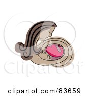 Royalty Free RF Clipart Illustration Of An Abstract Woman Guarding Her Heart