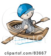 Oriental Human Factor Man In A Floating Market Boat With Food