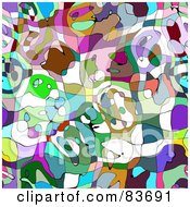 Poster, Art Print Of Seamless Abstract Picasso Styled Background