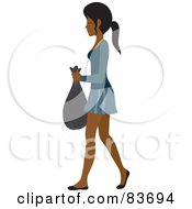 Poster, Art Print Of Young Indian Woman Taking Out A Bag Of Trash