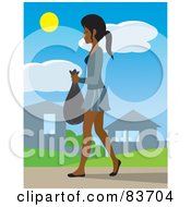 Poster, Art Print Of Young Indian Woman Taking Out A Bag Of Garbage