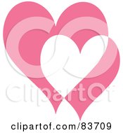 Poster, Art Print Of Two Big And Small Pink And White Hearts