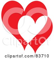 Poster, Art Print Of Two Big And Small Red And White Hearts