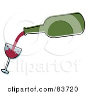 Poster, Art Print Of Green Bottle Pouring Red Wine Into A Tilted Glass