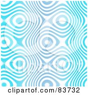 Poster, Art Print Of Funky Blue And White Background Of Stripes And Circles