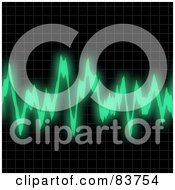 Poster, Art Print Of Green Audio Wave Over Black