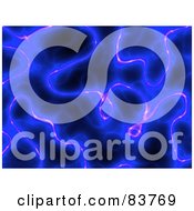 Royalty Free RF Clipart Illustration Of A Blue Electricity Plasma Background On Black