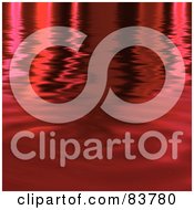 Royalty Free RF Clipart Illustration Of A Rippling And Reflective Water Surface With Red And Pink by Arena Creative