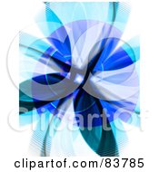 Poster, Art Print Of Abstract Purple And Blue Flower On White