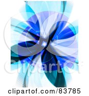 Royalty Free RF Clipart Illustration Of An Abstract Purple And Blue Flower On White