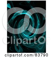 Poster, Art Print Of Blue Smoke Spiral On Black