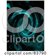 Royalty Free RF Clipart Illustration Of A Blue Smoke Spiral On Black