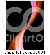 Royalty Free RF Clipart Illustration Of A Pink And Orange Swoosh On Black by Arena Creative