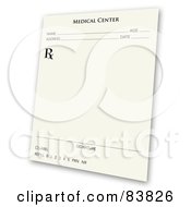 Royalty Free RF Clipart Illustration Of A Tilted Prescription Pad Over White by Arena Creative