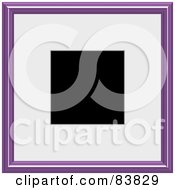 Poster, Art Print Of Black Space Bordered With A Matte And Purple Frame
