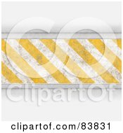 Poster, Art Print Of Bar Of Yellow And White Hazard Stripes With Shaded White Borders
