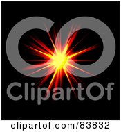 Royalty Free RF Clipart Illustration Of A Bright Red And Orange Bursting Explosion On Black