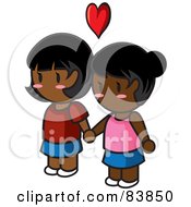 Lesbian Indian Mini Person Couple Holding Hands Under A Heart