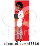 Poster, Art Print Of Indian Female Doctor Looking Down At Charts