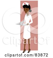 Poster, Art Print Of Indian Female Nurse Carrying A Tray Of Meds