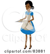 Poster, Art Print Of Domestic Hispanic Woman Holding Chocolate Chip Cookies On A Baking Sheet
