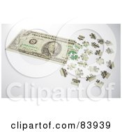 Poster, Art Print Of 3d Dollar Puzzle Partially Assembled