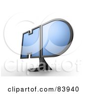 Royalty Free RF Clipart Illustration Of A 3d HD Shaped Television Monitor by Mopic