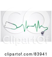 Royalty Free RF Clipart Illustration Of A 3d Green Stethoscope With A Graph by Mopic #COLLC83941-0155