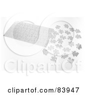 Poster, Art Print Of Blank White Partially Assembled Puzzle