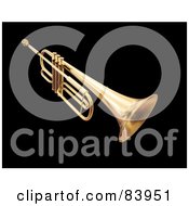 Royalty Free RF Clipart Illustration Of A 3d Gold Trumpet by Mopic